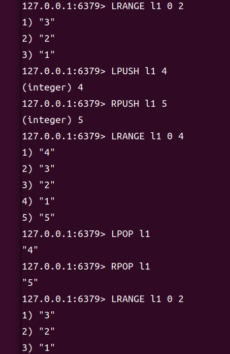 LPUSH、RPUSH命令用法