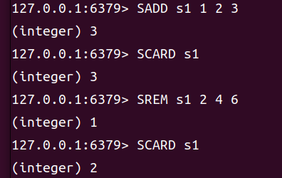 SADD、SREM、SCARD命令用法